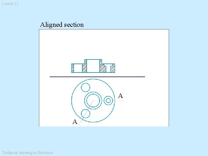 Lesson 11 Aligned section A A Technical drawing in Photonics 