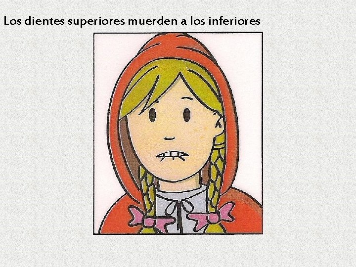 Los dientes superiores muerden a los inferiores 