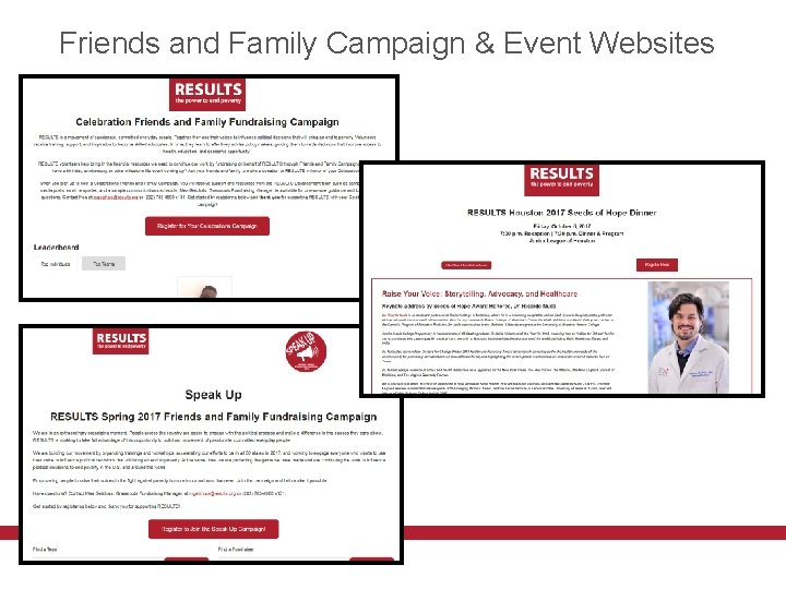 Friends and Family Campaign & Event Websites 