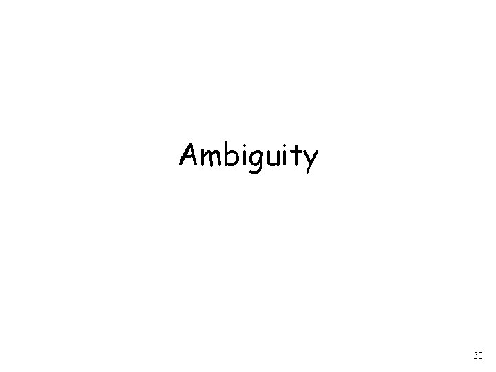 Ambiguity 30 