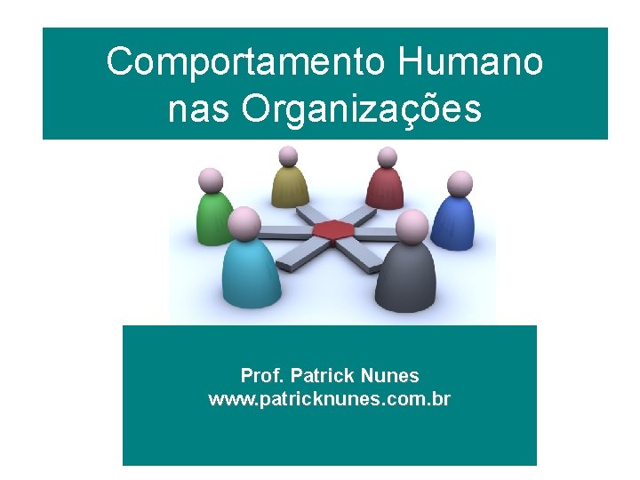 Comportamento Humano nas Organizações Prof. Patrick Nunes www. patricknunes. com. br 