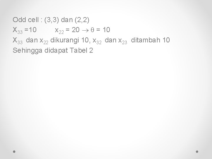 Odd cell : (3, 3) dan (2, 2) X 33 =10 x 22 =