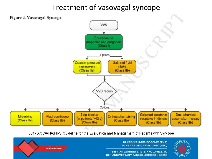 Treatment of vasovagal syncope 2017 ACC/AHA/HRS Guideline for the Evaluation and Management of Patients