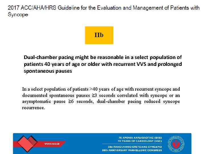 Dual-chamber pacing might be reasonable in a select population of patients 40 years of