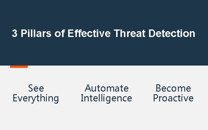 3 Pillars of Effective Threat Detection See Everything Automate Intelligence Become Proactive 