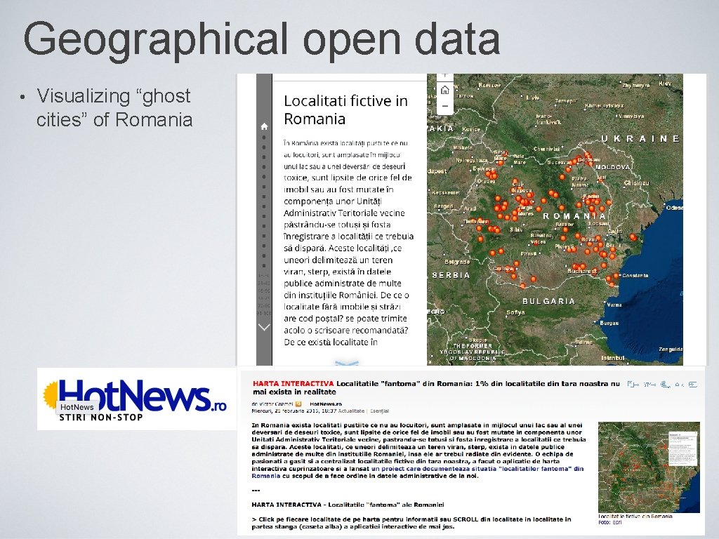 Geographical open data • Visualizing “ghost cities” of Romania 