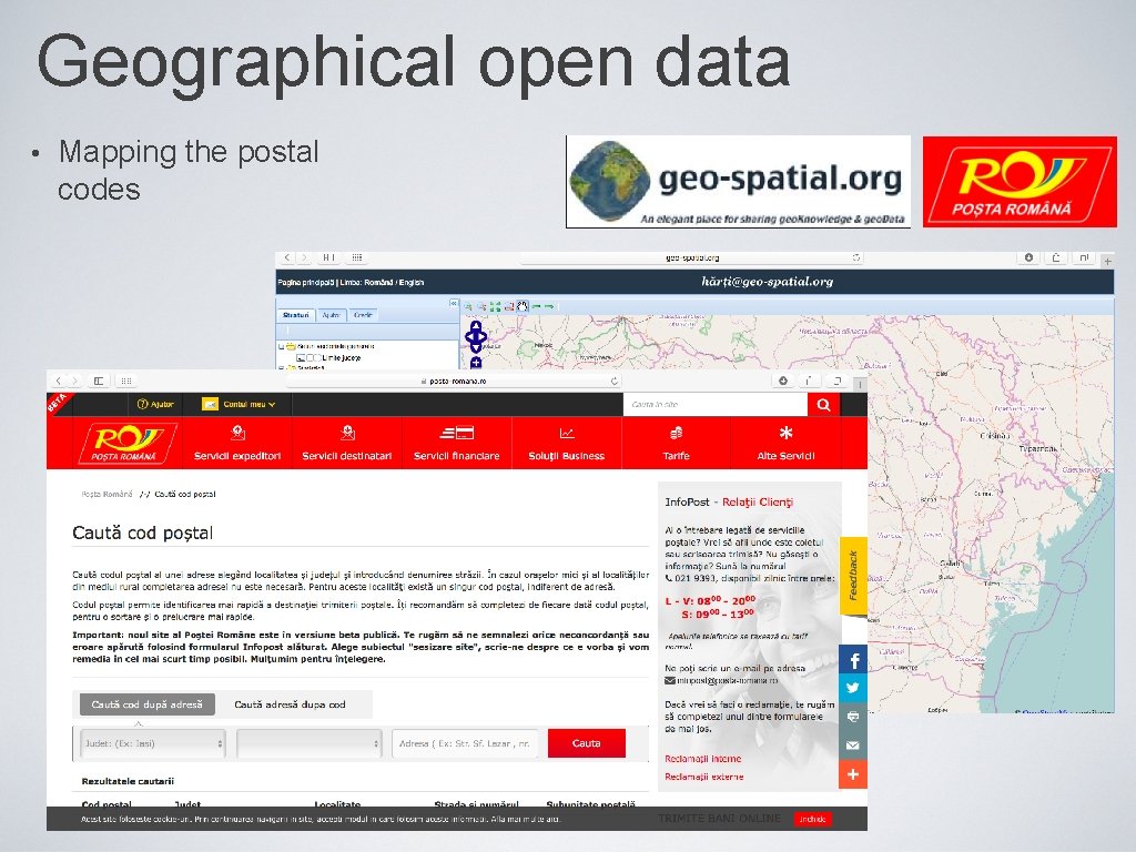 Geographical open data • Mapping the postal codes 