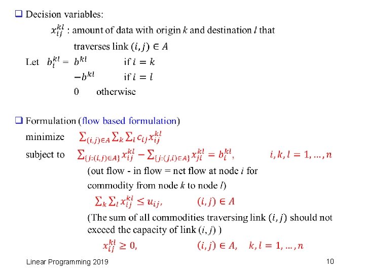 q Linear Programming 2019 10 