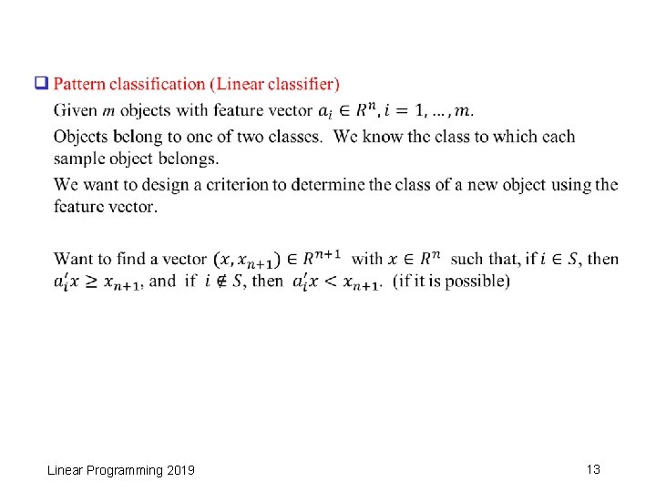 q Linear Programming 2019 13 