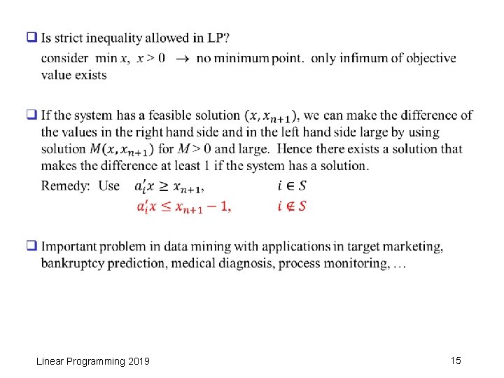 q Linear Programming 2019 15 