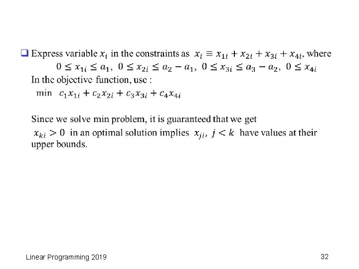 Linear Programming 2019 32 