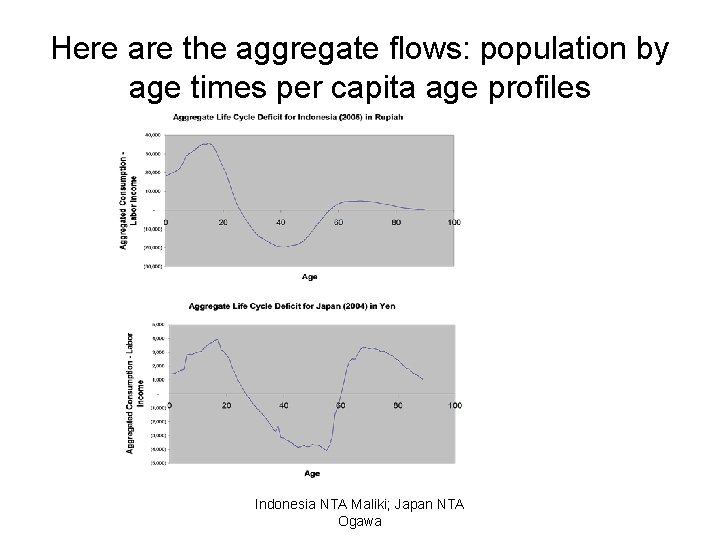 Here are the aggregate flows: population by age times per capita age profiles Indonesia