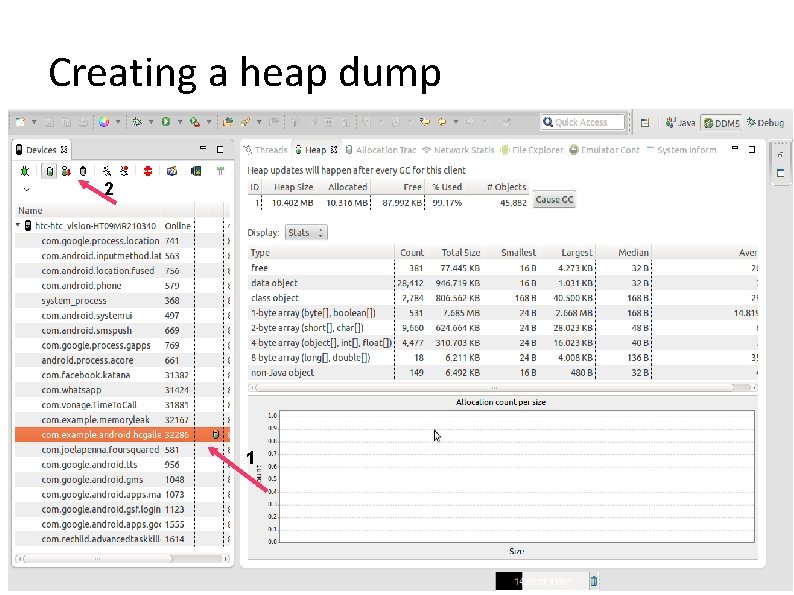 Creating a heap dump 2 1 