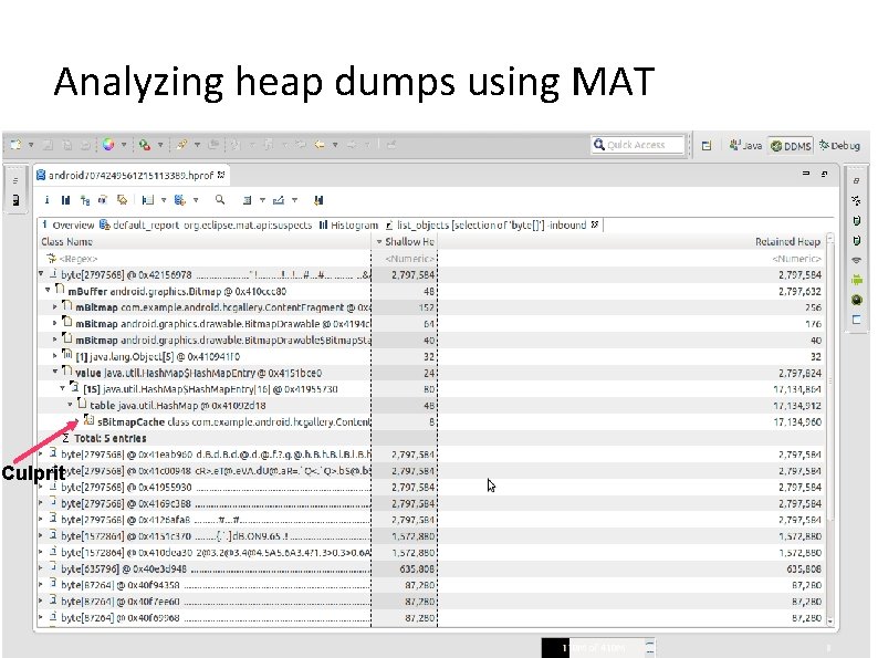 Analyzing heap dumps using MAT Culprit 