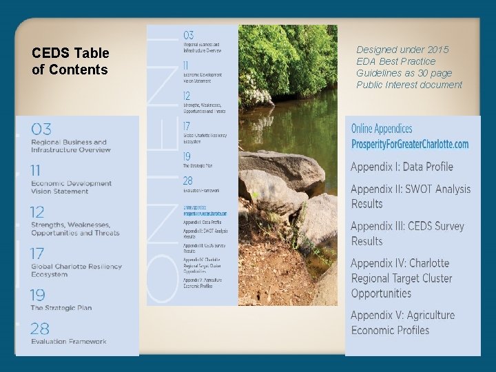 CEDS Table of Contents Designed under 2015 EDA Best Practice Guidelines as 30 page