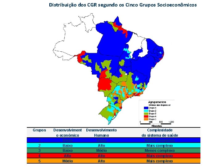 Distribuição dos CGR segundo os Cinco Grupos Socioeconômicos Grupos 1 2 3 4 5