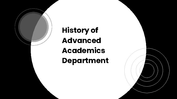 History of Advanced Academics Department 