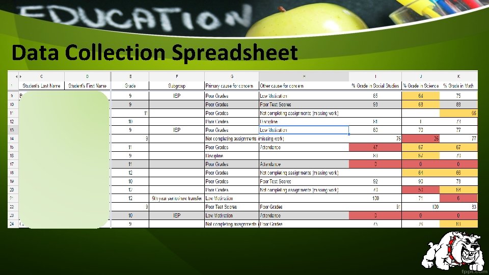 Data Collection Spreadsheet 