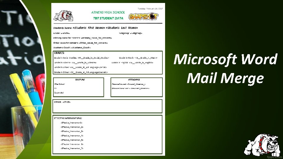 Microsoft Word Mail Merge 