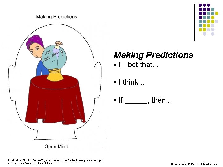 Making Predictions • I’ll bet that. . . • I think. . . •