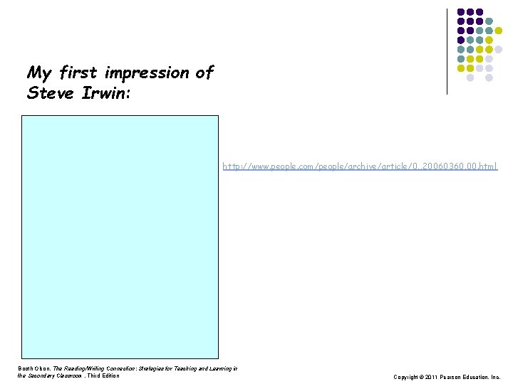 My first impression of Steve Irwin: http: //www. people. com/people/archive/article/0, , 20060360, 00. html