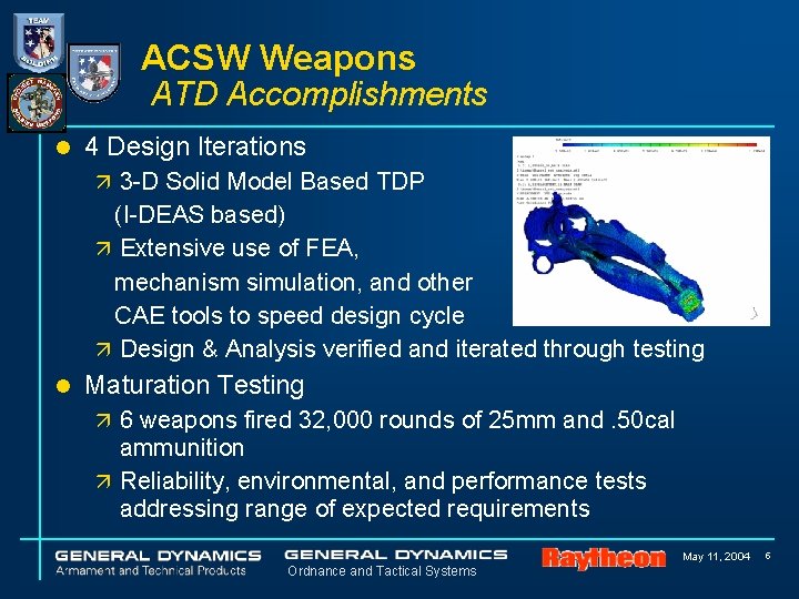 ACSW Weapons ATD Accomplishments l 4 Design Iterations ä 3 -D Solid Model Based ACSW Weapons ATD Accomplishments l 4 Design Iterations ä 3 -D Solid Model Based