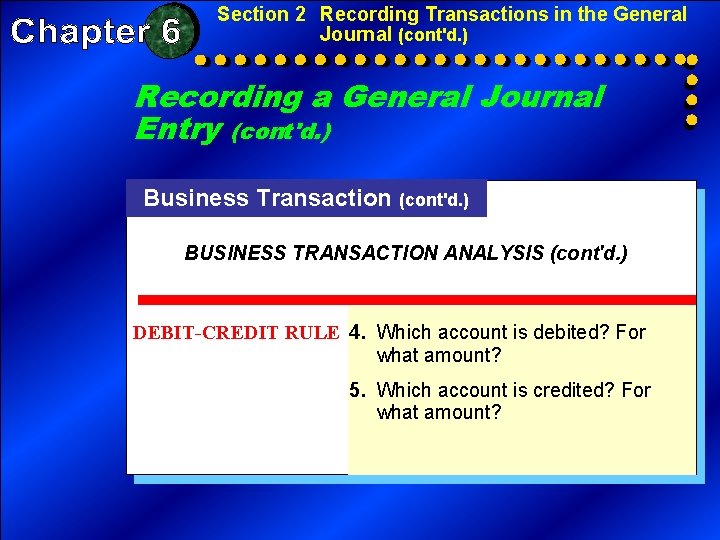 Section 2 Recording Transactions in the General Journal (cont'd. ) Recording a General Journal