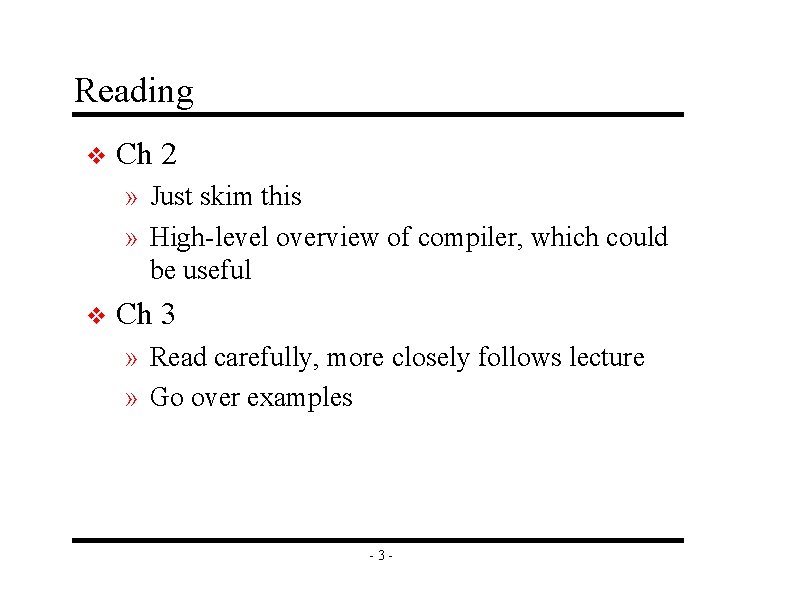 Reading v Ch 2 » Just skim this » High-level overview of compiler, which