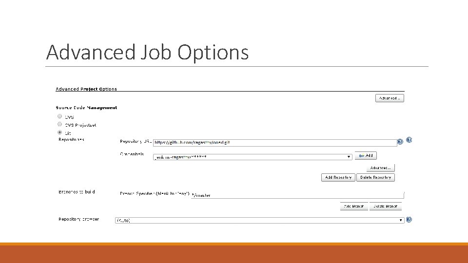 Advanced Job Options 