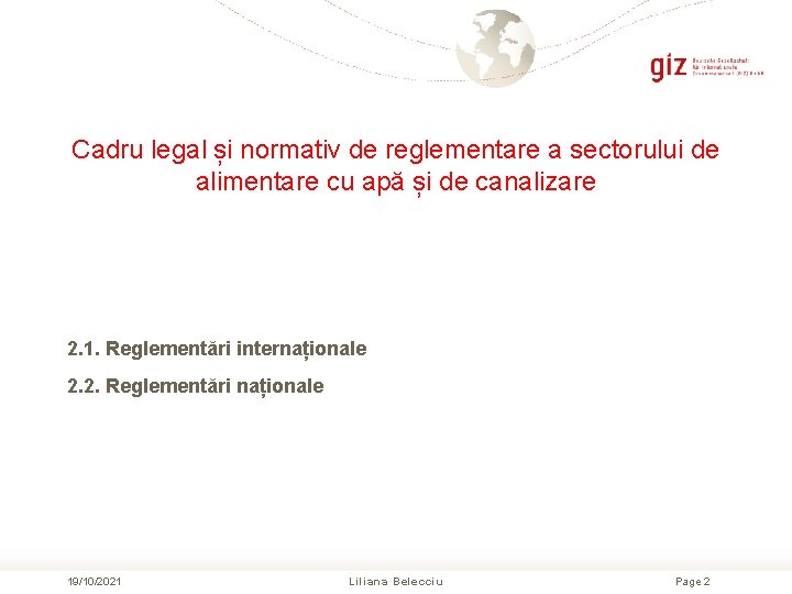 Cadru legal și normativ de reglementare a sectorului de alimentare cu apă și de