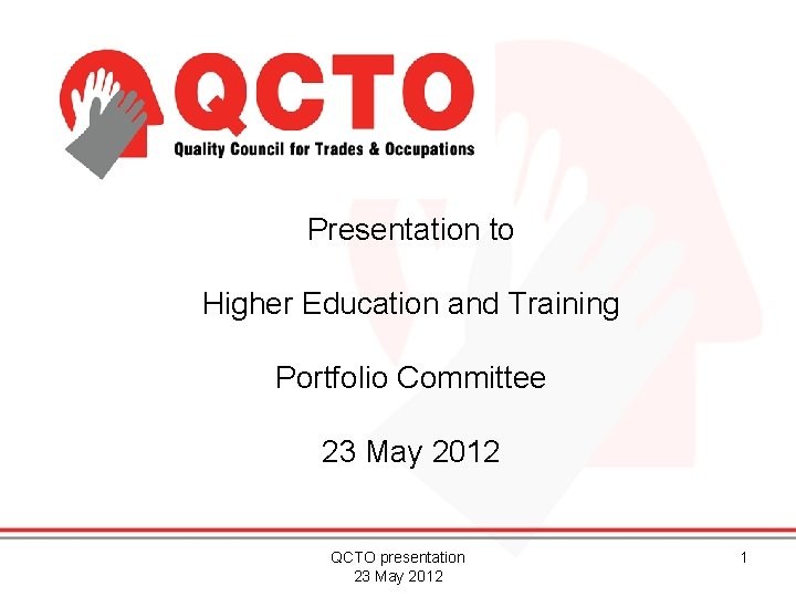 Presentation to Higher Education and Training Portfolio Committee