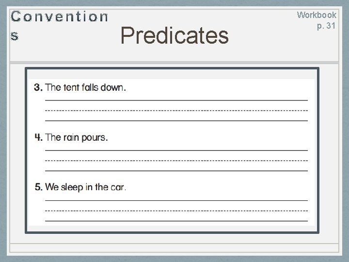 Predicates Workbook p. 31 