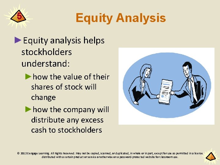 5 Equity Analysis ►Equity analysis helps stockholders understand: ►how the value of their shares