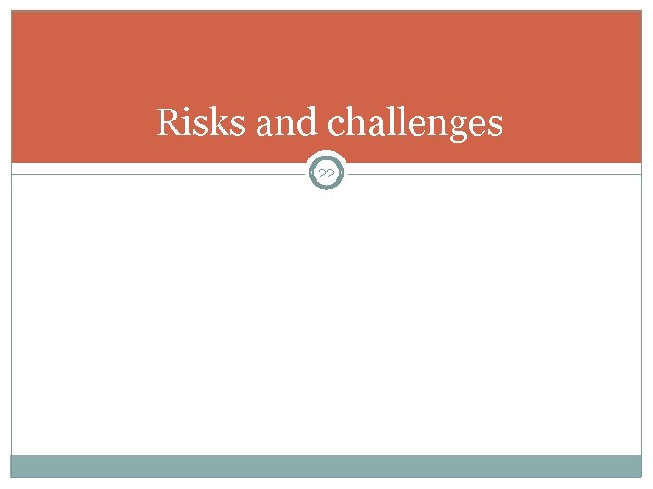 Risks and challenges 22 