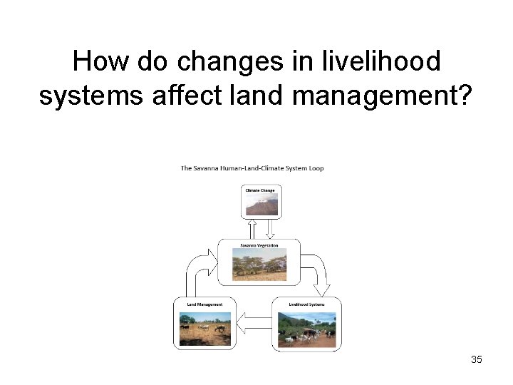 How do changes in livelihood systems affect land management? 35 