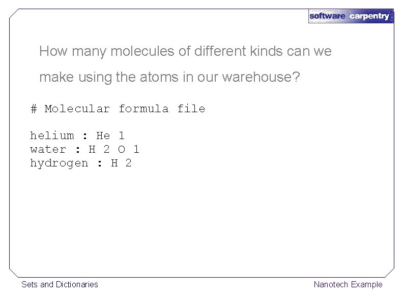 How many molecules of different kinds can we make using the atoms in our