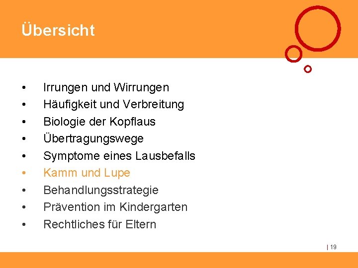 Übersicht • • • Irrungen und Wirrungen Häufigkeit und Verbreitung Biologie der Kopflaus Übertragungswege