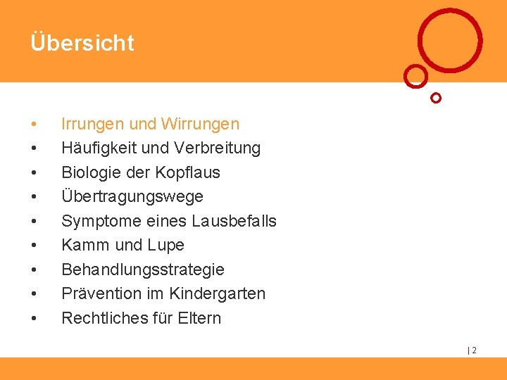 Übersicht • • • Irrungen und Wirrungen Häufigkeit und Verbreitung Biologie der Kopflaus Übertragungswege