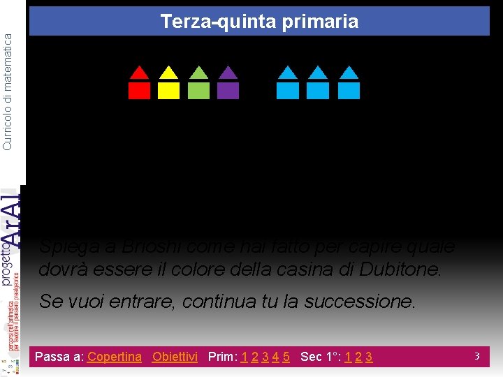 Curricolo di matematica Terza-quinta primaria 1 2 3 4 5 6 7 8 Lo