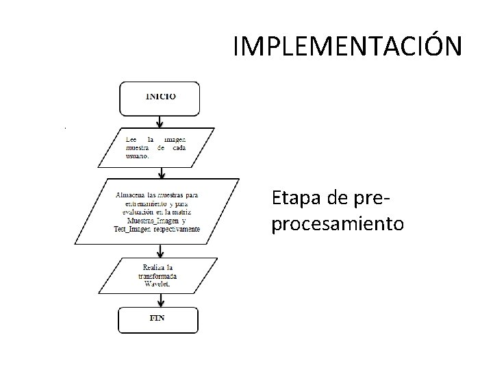 IMPLEMENTACIÓN Etapa de preprocesamiento 