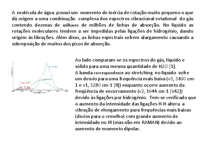 A molécula de água possui um momento de inércia de rotação muito pequeno o