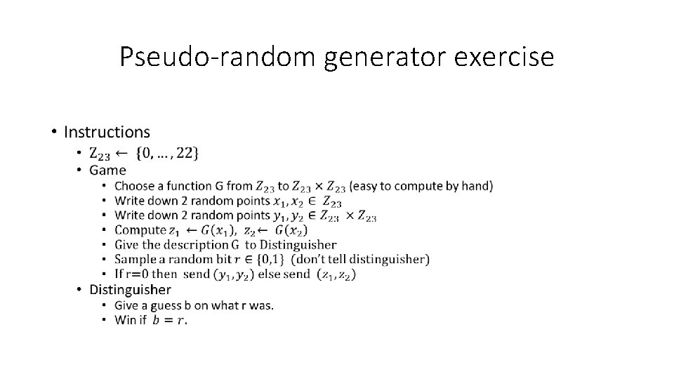 Pseudo-random generator exercise • 