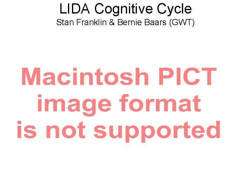 LIDA Cognitive Cycle Stan Franklin & Bernie Baars (GWT) 