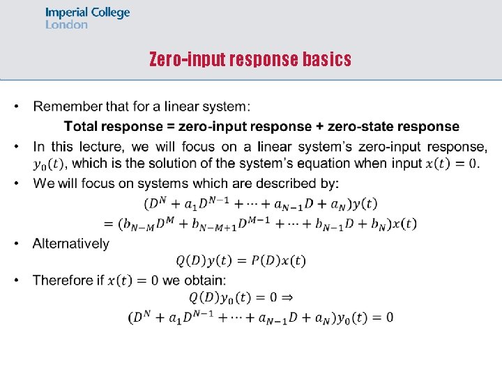 Zero-input response basics 