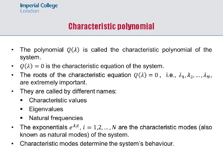 Characteristic polynomial 