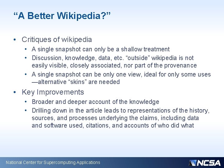 Wikipedia Build How to build a better Wikipedia Ubiquitous Infrastructure