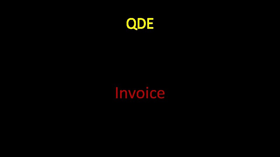 QDE Invoice 