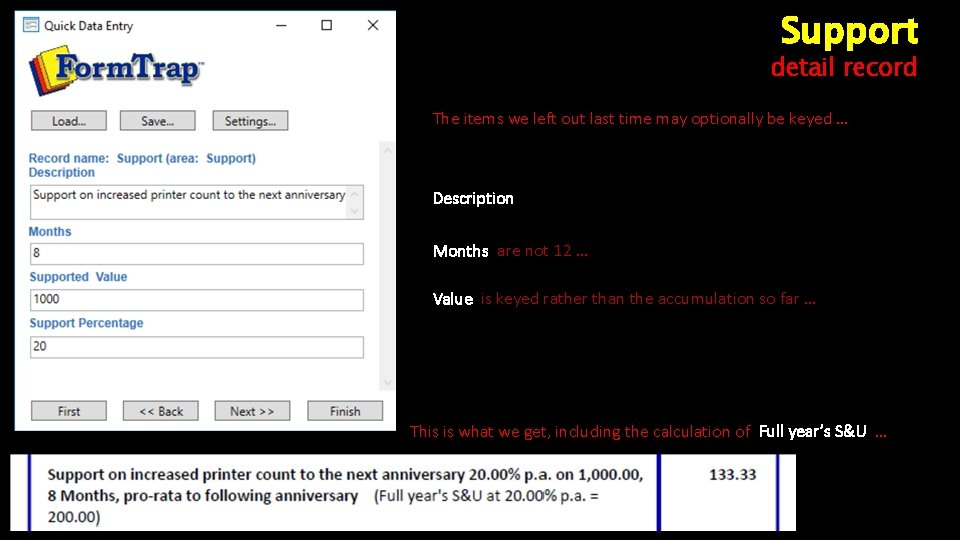 Support detail record The items we left out last time may optionally be keyed