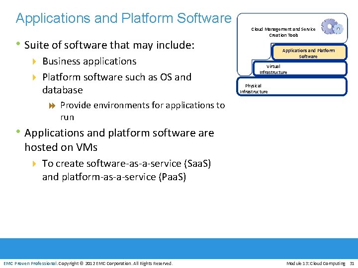 Applications and Platform Software • Suite of software that may include: 4 Business applications