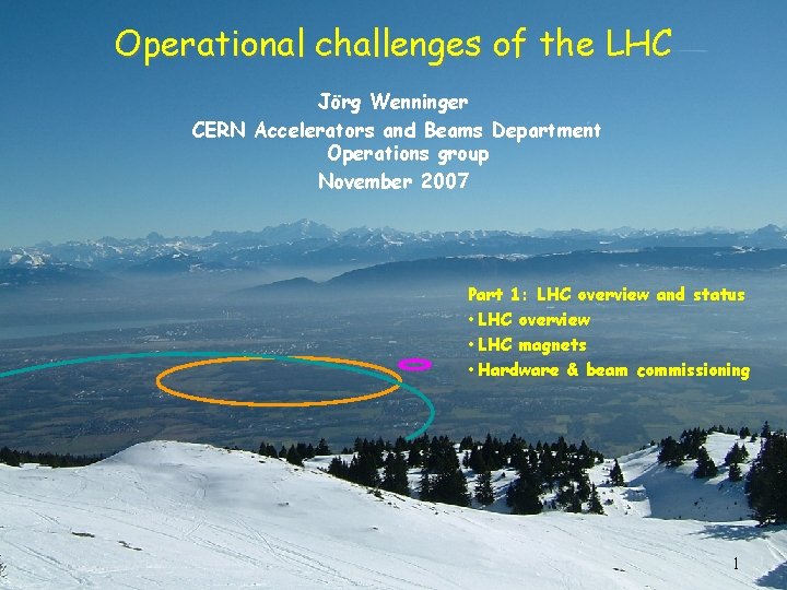 Operational challenges of the LHC Jörg Wenninger CERN Accelerators and Beams Department Operations group